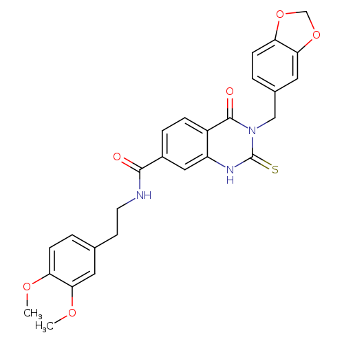 3-[(2H-1,3-benzodioxol-5-yl)methyl]-N-[2-(3,4-dimethoxyphenyl)ethyl]-4-oxo-2-sulfanylidene-1,2,3,4-tetrahydroquinazoline-7-carboxamide
