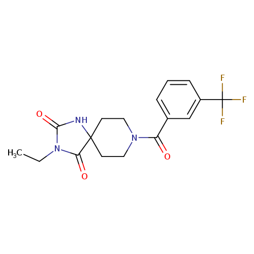 3-ethyl-8-[3-(trifluoromethyl)benzoyl]-1,3,8-triazaspiro[4.5]decane-2,4-dione