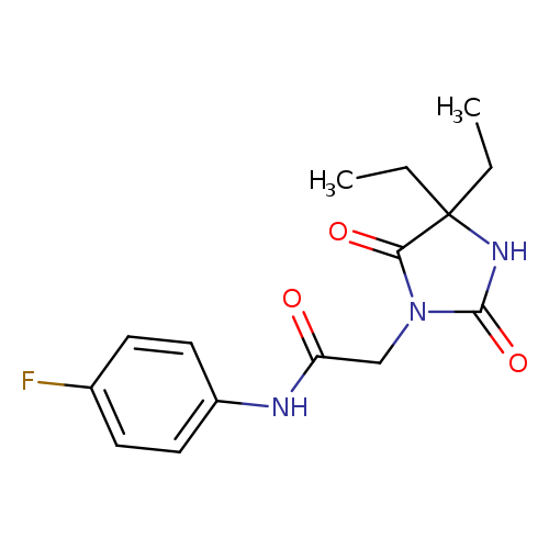 2-(4,4-diethyl-2,5-dioxoimidazolidin-1-yl)-N-(4-fluorophenyl)acetamide