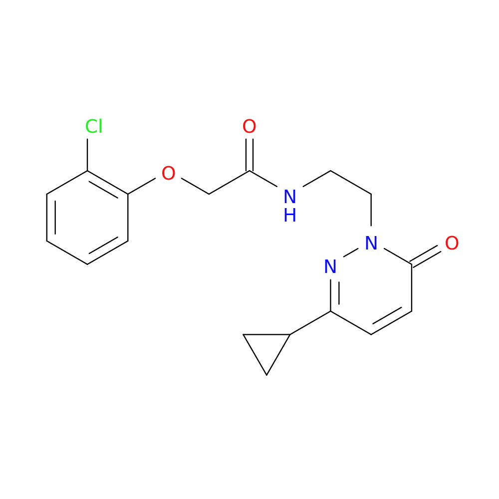 2-(2-chlorophenoxy)-N-[2-(3-cyclopropyl-6-oxo-1,6-dihydropyridazin-1-yl)ethyl]acetamide