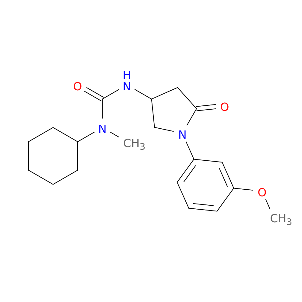 1-cyclohexyl-3-[1-(3-methoxyphenyl)-5-oxopyrrolidin-3-yl]-1-methylurea