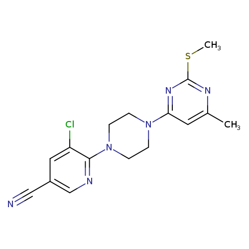 5-chloro-6-{4-[6-methyl-2-(methylsulfanyl)pyrimidin-4-yl]piperazin-1-yl}pyridine-3-carbonitrile