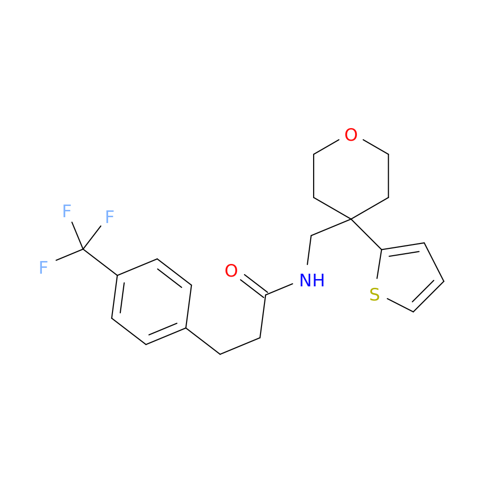 N-{[4-(thiophen-2-yl)oxan-4-yl]methyl}-3-[4-(trifluoromethyl)phenyl]propanamide