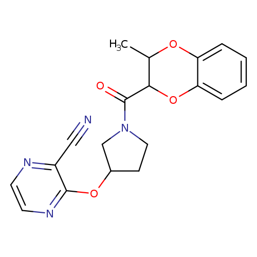 3-{[1-(3-methyl-2,3-dihydro-1,4-benzodioxine-2-carbonyl)pyrrolidin-3-yl]oxy}pyrazine-2-carbonitrile