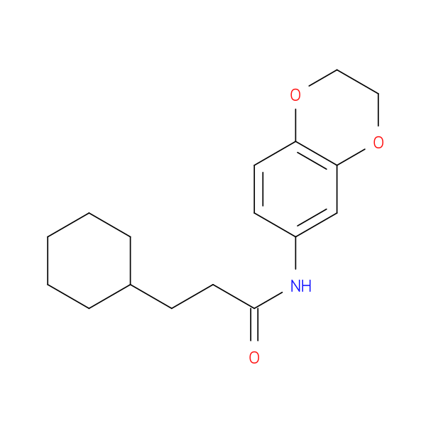 3-cyclohexyl-N-(2,3-dihydro-1,4-benzodioxin-6-yl)propanamide