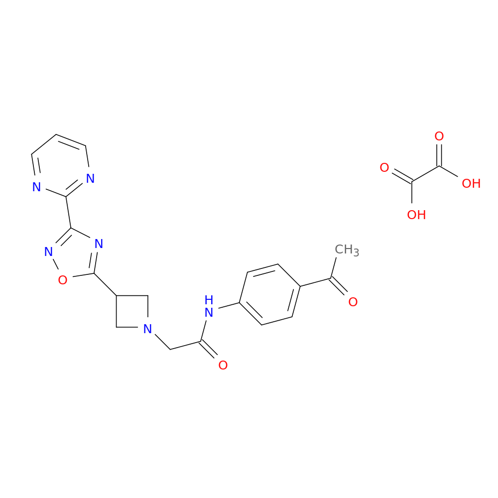 N-(4-acetylphenyl)-2-{3-[3-(pyrimidin-2-yl)-1,2,4-oxadiazol-5-yl]azetidin-1-yl}acetamide; oxalic acid
