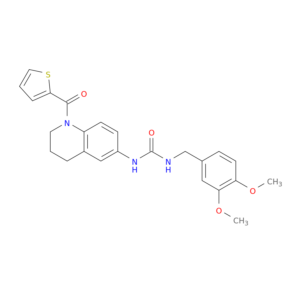 1-[(3,4-dimethoxyphenyl)methyl]-3-[1-(thiophene-2-carbonyl)-1,2,3,4-tetrahydroquinolin-6-yl]urea