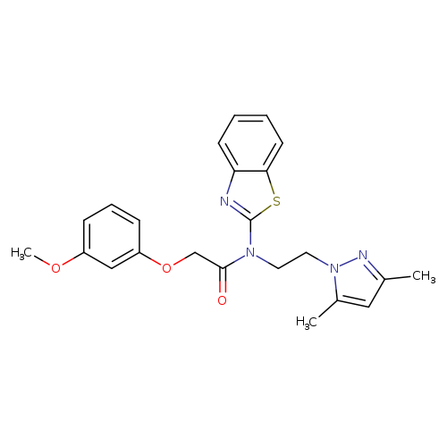N-(1,3-benzothiazol-2-yl)-N-[2-(3,5-dimethyl-1H-pyrazol-1-yl)ethyl]-2-(3-methoxyphenoxy)acetamide