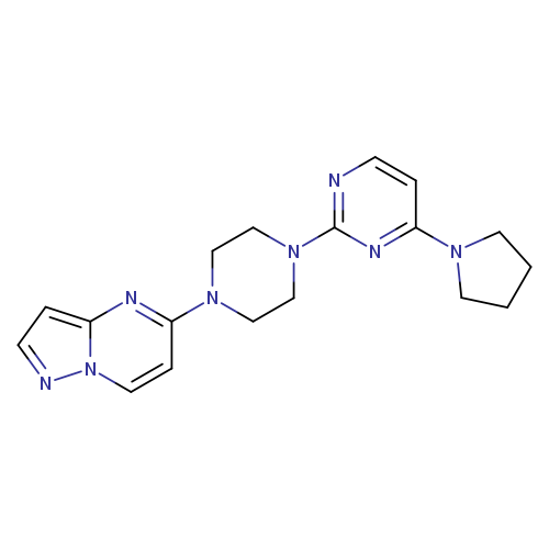2-(4-{pyrazolo[1,5-a]pyrimidin-5-yl}piperazin-1-yl)-4-(pyrrolidin-1-yl)pyrimidine