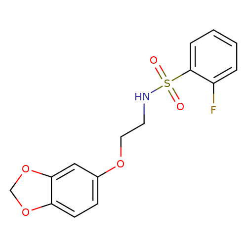 N-[2-(2H-1,3-benzodioxol-5-yloxy)ethyl]-2-fluorobenzene-1-sulfonamide