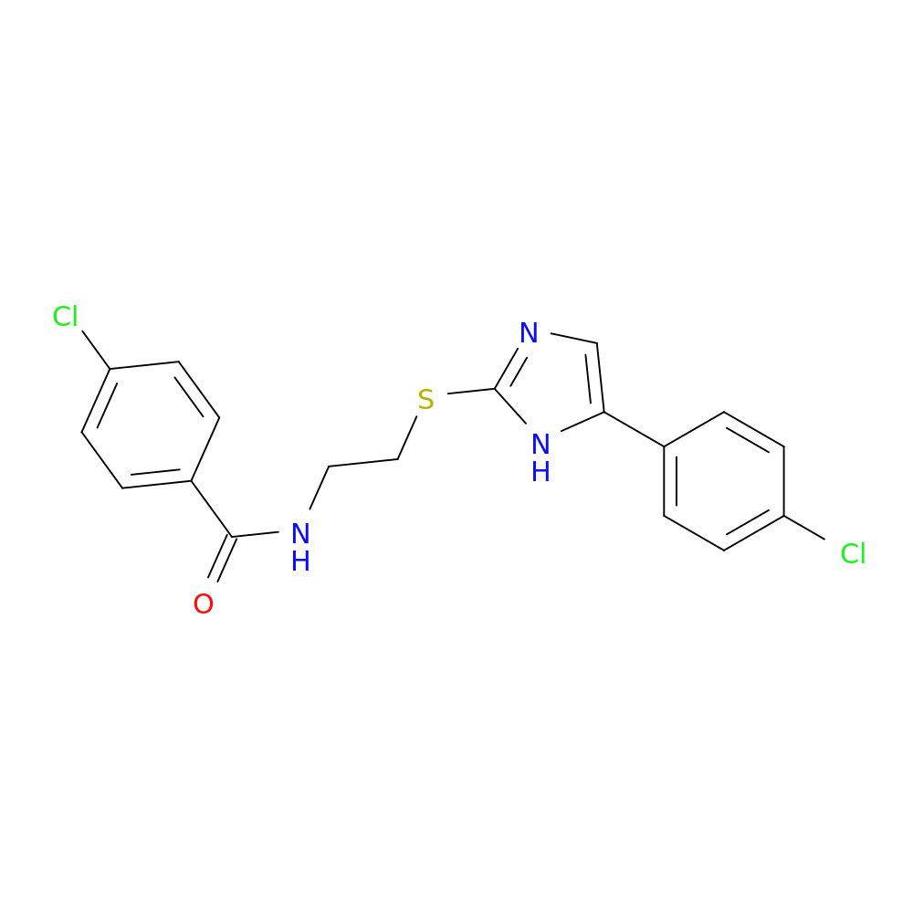 4-chloro-N-(2-{[5-(4-chlorophenyl)-1H-imidazol-2-yl]sulfanyl}ethyl)benzamide