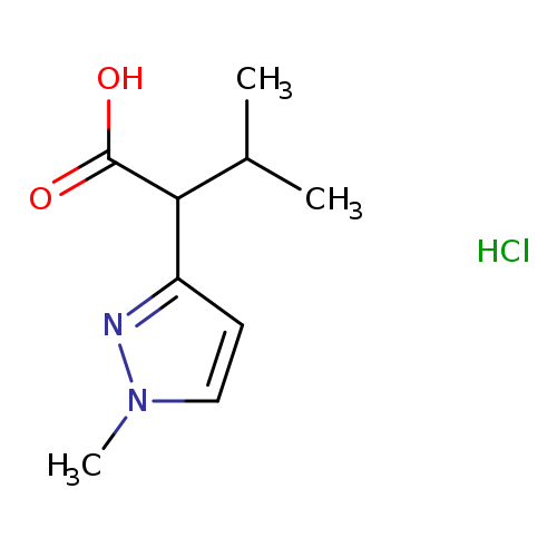 3-methyl-2-(1-methyl-1H-pyrazol-3-yl)butanoicacidhydrochloride