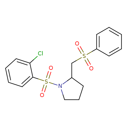 2-[(benzenesulfonyl)methyl]-1-(2-chlorobenzenesulfonyl)pyrrolidine