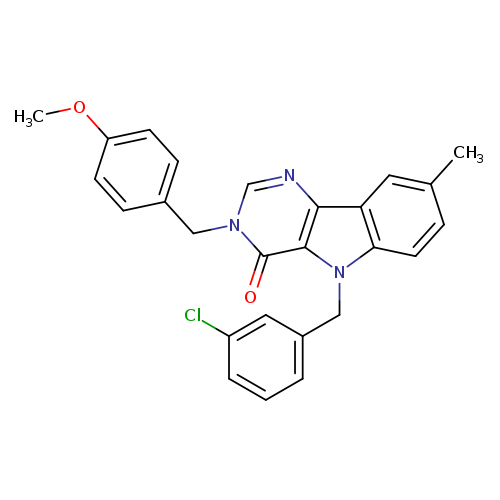5-[(3-chlorophenyl)methyl]-3-[(4-methoxyphenyl)methyl]-8-methyl-3H,4H,5H-pyrimido[5,4-b]indol-4-one