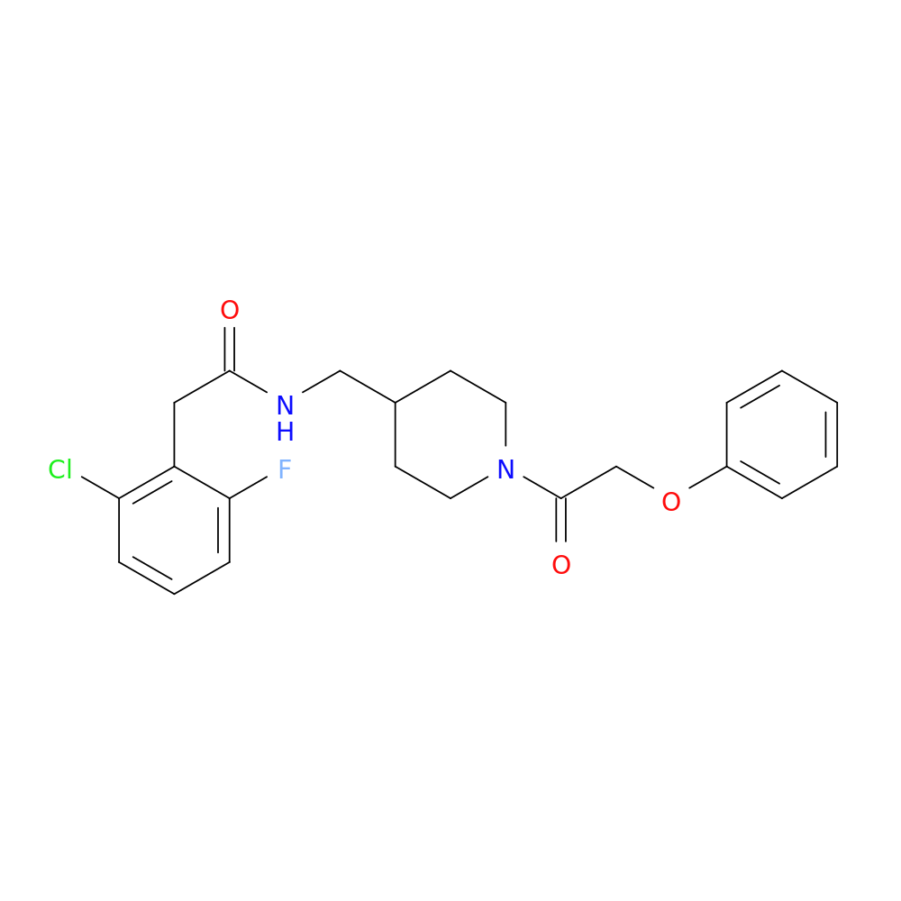 2-(2-chloro-6-fluorophenyl)-N-{[1-(2-phenoxyacetyl)piperidin-4-yl]methyl}acetamide