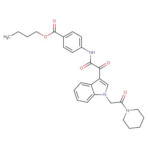 butyl 4-(2-oxo-2-{1-[2-oxo-2-(piperidin-1-yl)ethyl]-1H-indol-3-yl}acetamido)benzoate