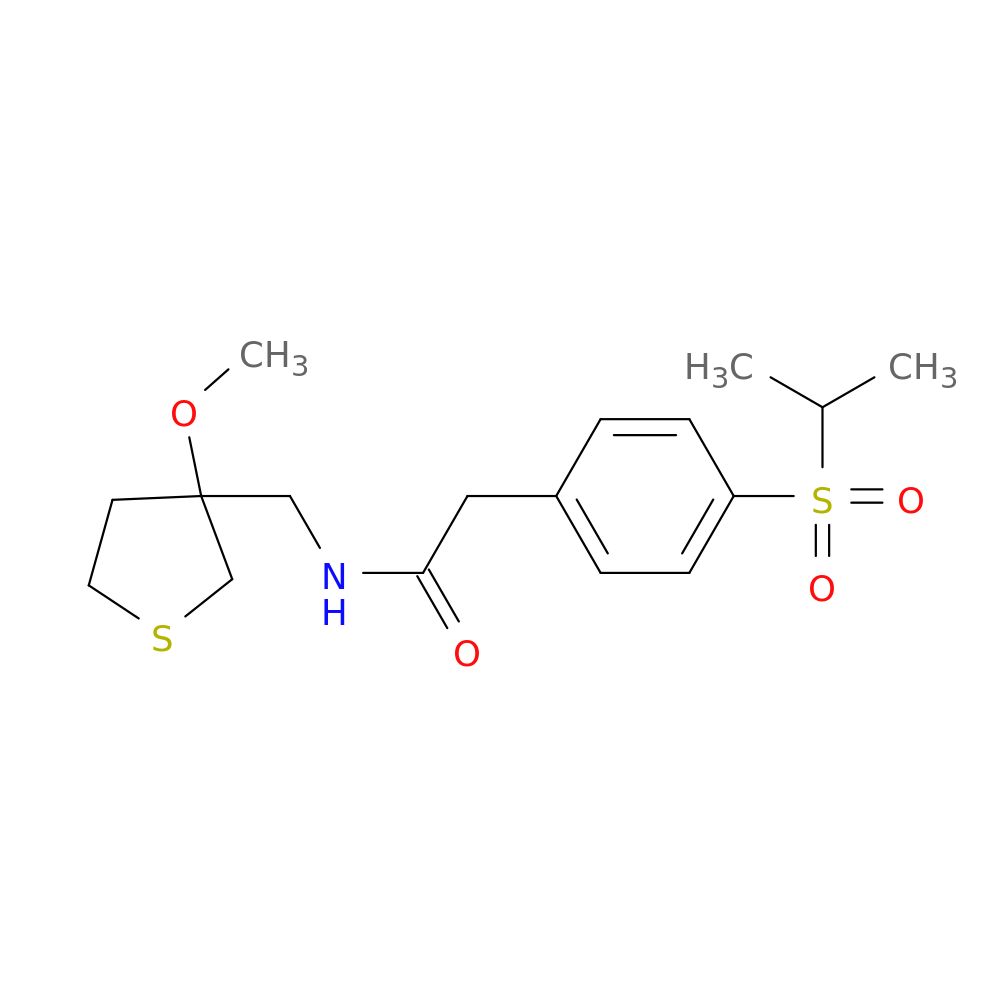 N-[(3-methoxythiolan-3-yl)methyl]-2-[4-(propane-2-sulfonyl)phenyl]acetamide