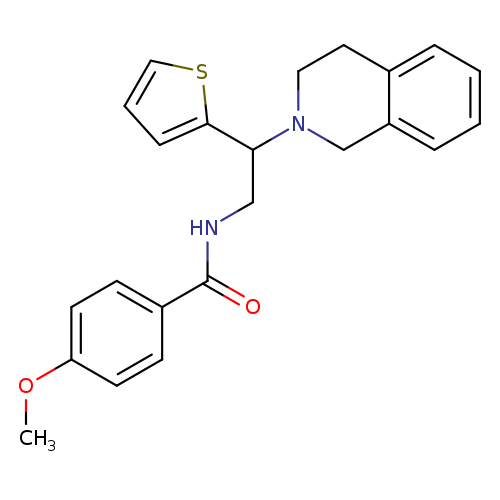 4-methoxy-N-[2-(1,2,3,4-tetrahydroisoquinolin-2-yl)-2-(thiophen-2-yl)ethyl]benzamide