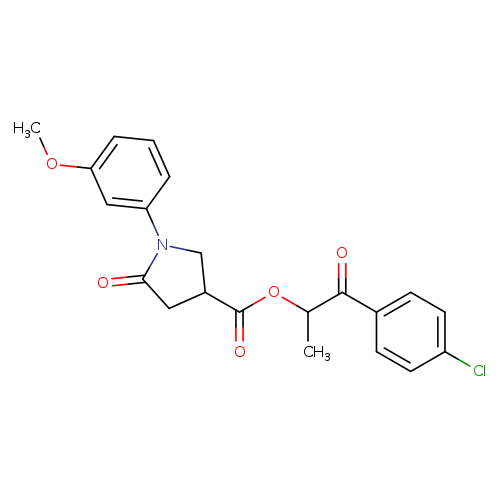 2-(4-chlorophenyl)-1-methyl-2-oxoethyl 1-(3-methoxyphenyl)-5-oxo-3-pyrrolidinecarboxylate