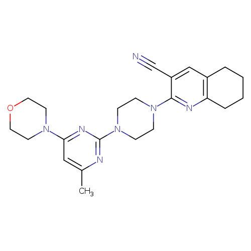 2-{4-[4-methyl-6-(morpholin-4-yl)pyrimidin-2-yl]piperazin-1-yl}-5,6,7,8-tetrahydroquinoline-3-carbonitrile