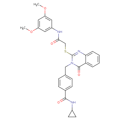 N-cyclopropyl-4-{[2-({[(3,5-dimethoxyphenyl)carbamoyl]methyl}sulfanyl)-4-oxo-3,4-dihydroquinazolin-3-yl]methyl}benzamide