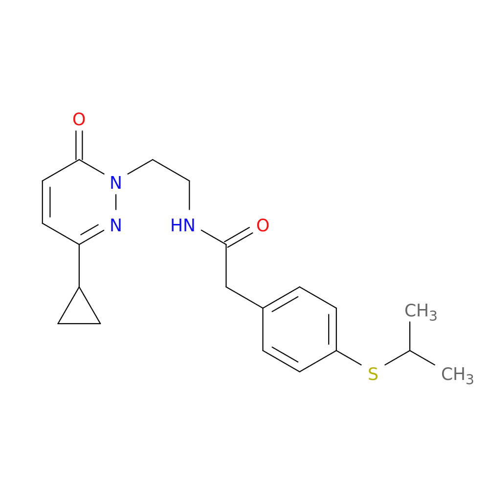 N-[2-(3-cyclopropyl-6-oxo-1,6-dihydropyridazin-1-yl)ethyl]-2-[4-(propan-2-ylsulfanyl)phenyl]acetamide