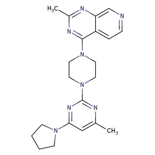 4-methyl-2-(4-{2-methylpyrido[3,4-d]pyrimidin-4-yl}piperazin-1-yl)-6-(pyrrolidin-1-yl)pyrimidine