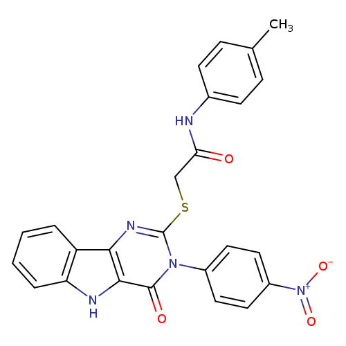 N-(4-methylphenyl)-2-{[3-(4-nitrophenyl)-4-oxo-3H,4H,5H-pyrimido[5,4-b]indol-2-yl]sulfanyl}acetamide