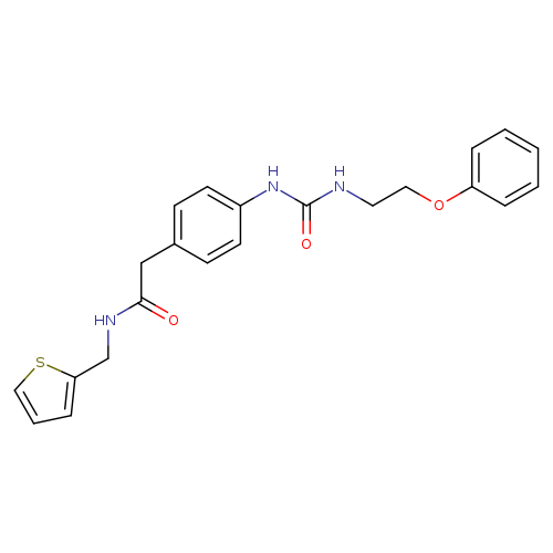 2-(4-{[(2-phenoxyethyl)carbamoyl]amino}phenyl)-N-[(thiophen-2-yl)methyl]acetamide