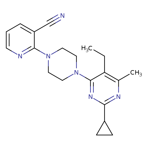 2-[4-(2-cyclopropyl-5-ethyl-6-methylpyrimidin-4-yl)piperazin-1-yl]pyridine-3-carbonitrile