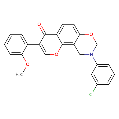 9-(3-chlorophenyl)-3-(2-methoxyphenyl)-4H,8H,9H,10H-chromeno[8,7-e][1,3]oxazin-4-one