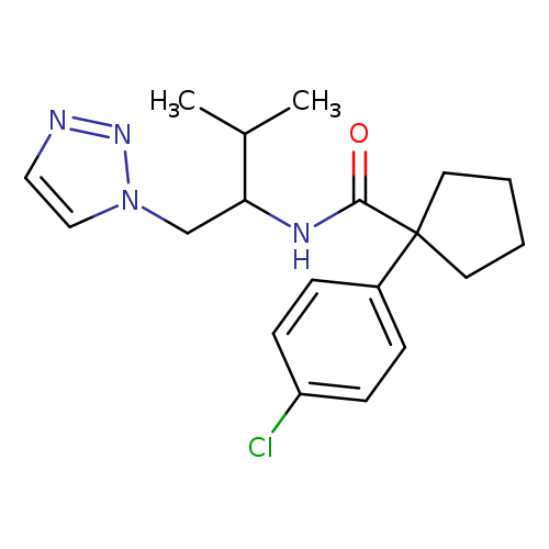 1-(4-chlorophenyl)-N-[3-methyl-1-(1H-1,2,3-triazol-1-yl)butan-2-yl]cyclopentane-1-carboxamide
