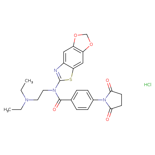 N-[2-(diethylamino)ethyl]-N-{4,6-dioxa-10-thia-12-azatricyclo[7.3.0.0^{3,7}]dodeca-1(9),2,7,11-tetraen-11-yl}-4-(2,5-dioxopyrrolidin-1-yl)benzamide hydrochloride