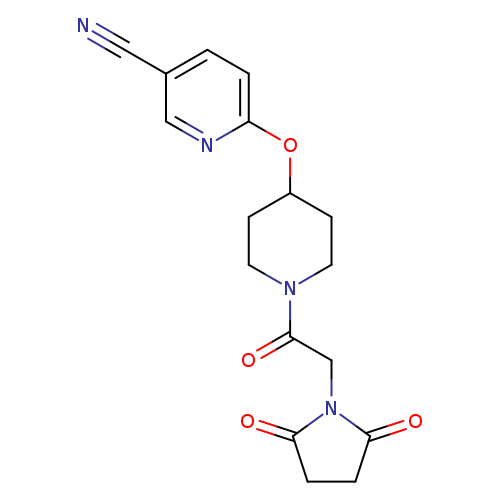 6-({1-[2-(2,5-dioxopyrrolidin-1-yl)acetyl]piperidin-4-yl}oxy)pyridine-3-carbonitrile