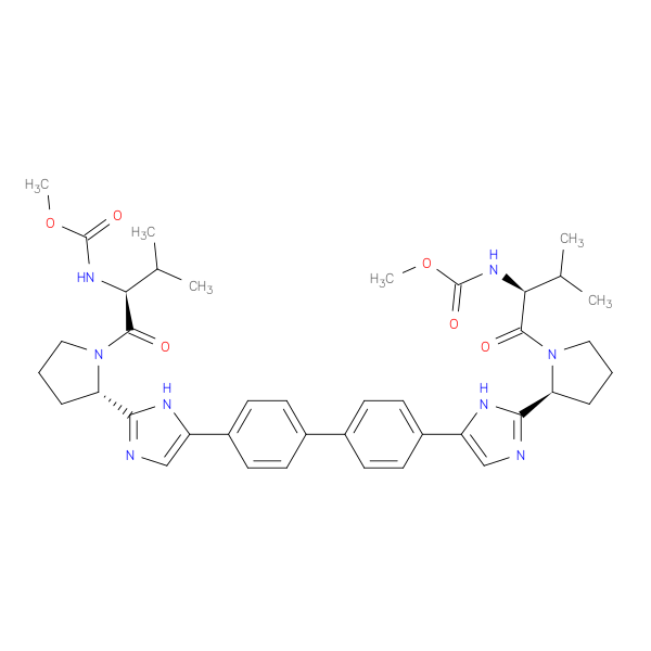 Carbamic acid, N,N'-[[1,1'-biphenyl]-4,4'-diylbis[1H-imidazole-5,2-diyl-(2S)-2,1-pyrrolidinediyl[(1S)-1-(1-methylethyl)-2-oxo-2,1-ethanediyl]]]bis-, C,C'-dimethyl ester