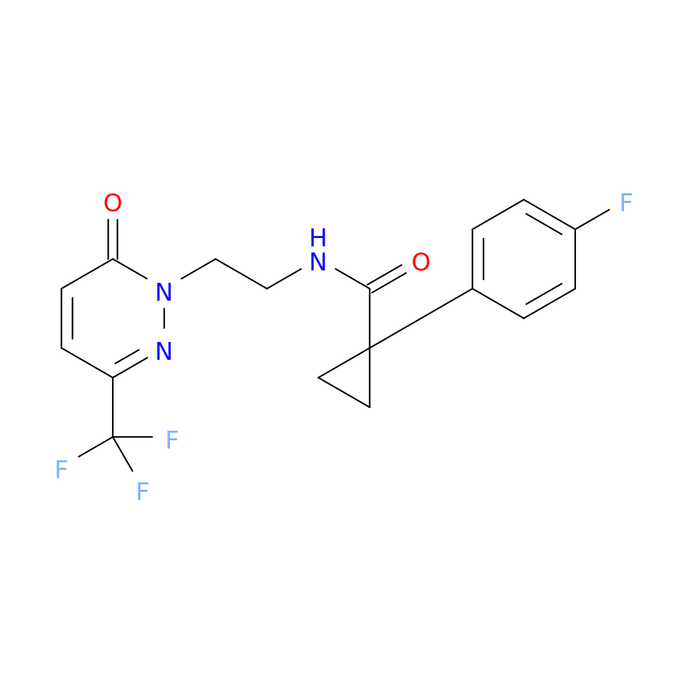 1-(4-fluorophenyl)-N-{2-[6-oxo-3-(trifluoromethyl)-1,6-dihydropyridazin-1-yl]ethyl}cyclopropane-1-carboxamide