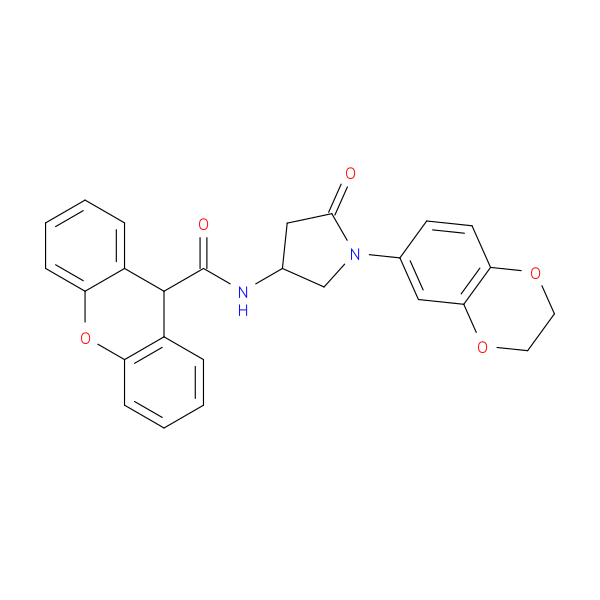 N-[1-(2,3-dihydro-1,4-benzodioxin-6-yl)-5-oxopyrrolidin-3-yl]-9H-xanthene-9-carboxamide