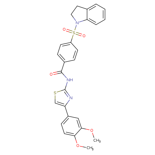 4-(2,3-dihydro-1H-indole-1-sulfonyl)-N-[4-(3,4-dimethoxyphenyl)-1,3-thiazol-2-yl]benzamide