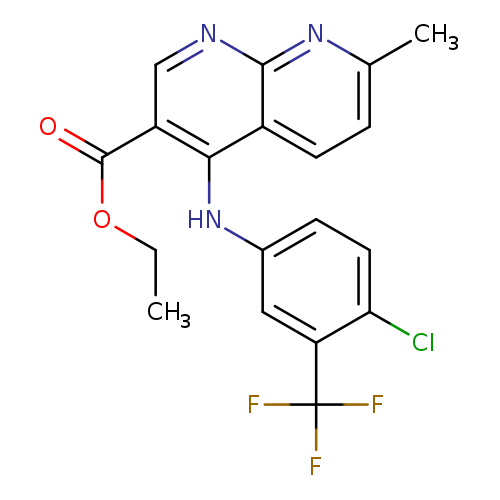 ethyl 4-{[4-chloro-3-(trifluoromethyl)phenyl]amino}-7-methyl-1,8-naphthyridine-3-carboxylate