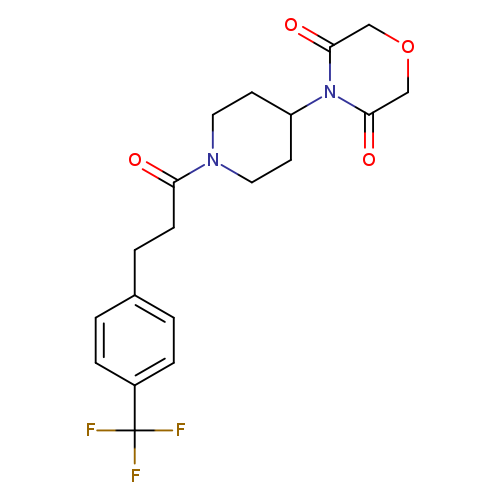 4-(1-{3-[4-(trifluoromethyl)phenyl]propanoyl}piperidin-4-yl)morpholine-3,5-dione