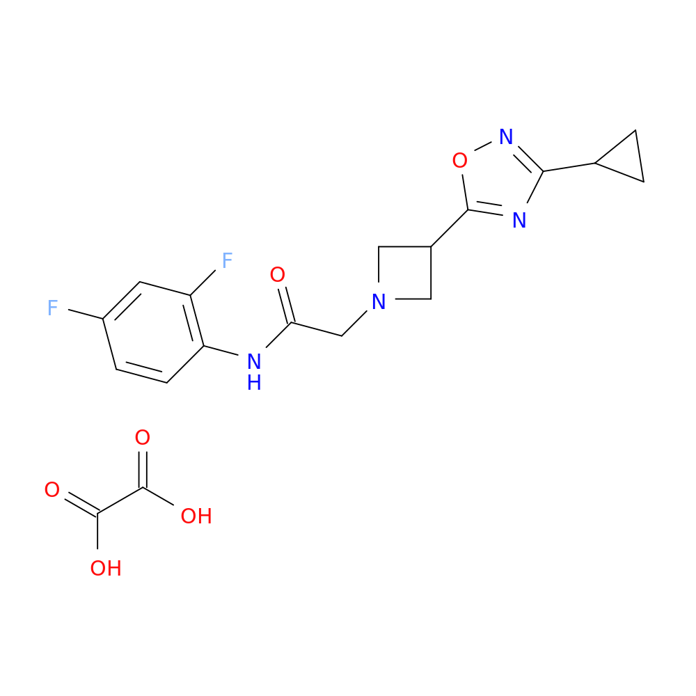 2-[3-(3-cyclopropyl-1,2,4-oxadiazol-5-yl)azetidin-1-yl]-N-(2,4-difluorophenyl)acetamide; oxalic acid