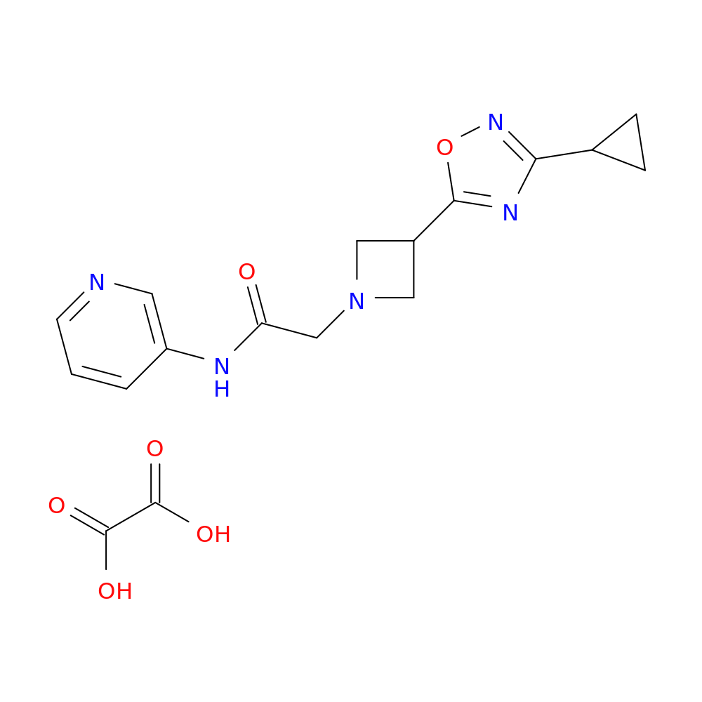 2-[3-(3-cyclopropyl-1,2,4-oxadiazol-5-yl)azetidin-1-yl]-N-(pyridin-3-yl)acetamide; oxalic acid
