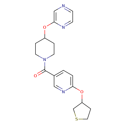 2-({1-[6-(thiolan-3-yloxy)pyridine-3-carbonyl]piperidin-4-yl}oxy)pyrazine