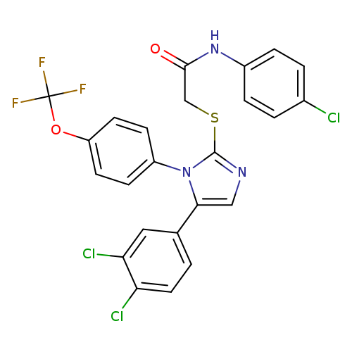 N-(4-chlorophenyl)-2-{[5-(3,4-dichlorophenyl)-1-[4-(trifluoromethoxy)phenyl]-1H-imidazol-2-yl]sulfanyl}acetamide