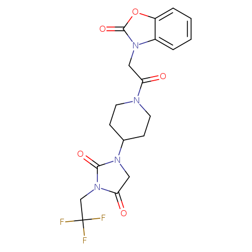 1-{1-[2-(2-oxo-2,3-dihydro-1,3-benzoxazol-3-yl)acetyl]piperidin-4-yl}-3-(2,2,2-trifluoroethyl)imidazolidine-2,4-dione
