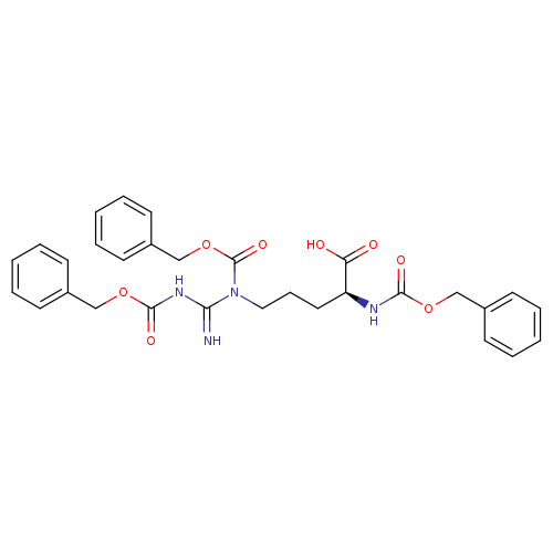 2-Oxa-4,6,11-triazadodecan-12-oic acid, 10-carboxy-5-imino-3-oxo-1-phenyl-6-[(phenylmethoxy)carbonyl]-, 12-(phenylmethyl) ester, (10S)-
