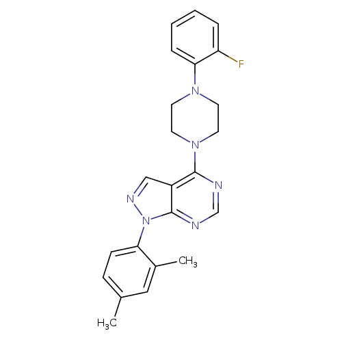 1-[1-(2,4-dimethylphenyl)-1H-pyrazolo[3,4-d]pyrimidin-4-yl]-4-(2-fluorophenyl)piperazine