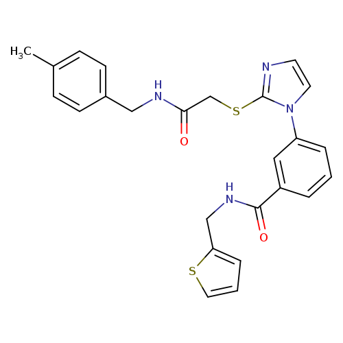 3-{2-[({[(4-methylphenyl)methyl]carbamoyl}methyl)sulfanyl]-1H-imidazol-1-yl}-N-[(thiophen-2-yl)methyl]benzamide