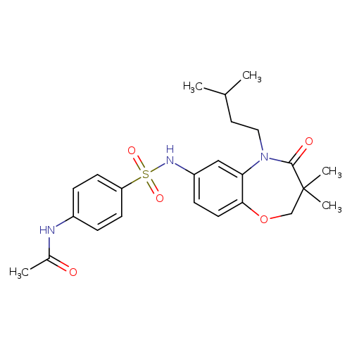 N-(4-{[3,3-dimethyl-5-(3-methylbutyl)-4-oxo-2,3,4,5-tetrahydro-1,5-benzoxazepin-7-yl]sulfamoyl}phenyl)acetamide