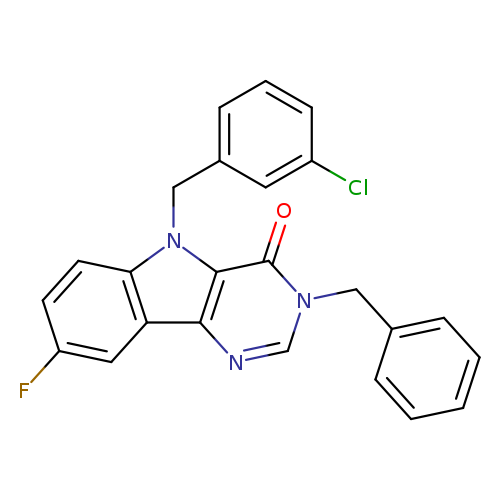 3-benzyl-5-[(3-chlorophenyl)methyl]-8-fluoro-3H,4H,5H-pyrimido[5,4-b]indol-4-one